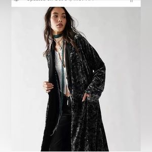 Free People Wild Nights Velvet Duster Jacket Small